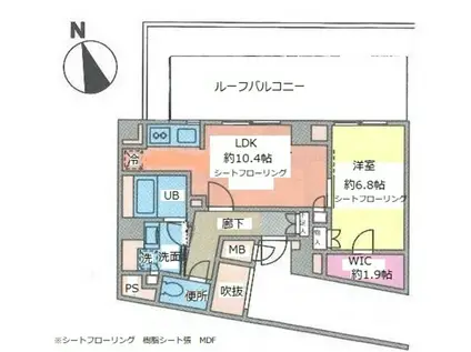 ファインステージ新横浜(1LDK/2階)の間取り写真