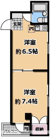 MS野毛ビル(1DK/3階)の間取り写真