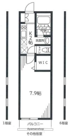 エルコート(1K/1階)の間取り写真