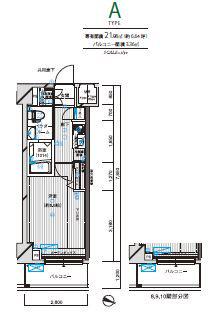 メインステージ洗足池(1K/4階)の間取り写真