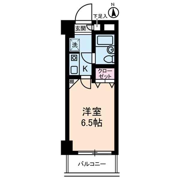 ベルメゾン川崎Ⅰ(1K/3階)の間取り写真
