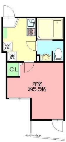 DEN大口仲町Ⅲ(1K/1階)の間取り写真