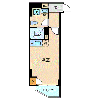 ブライトヒルレジデンス横浜(ワンルーム/6階)の間取り写真
