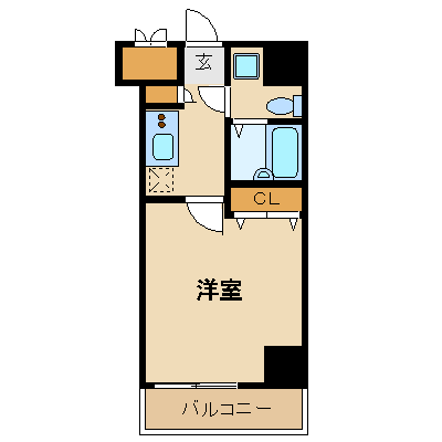フェニックス伊勢佐木町弐番館(1K/9階)の間取り写真