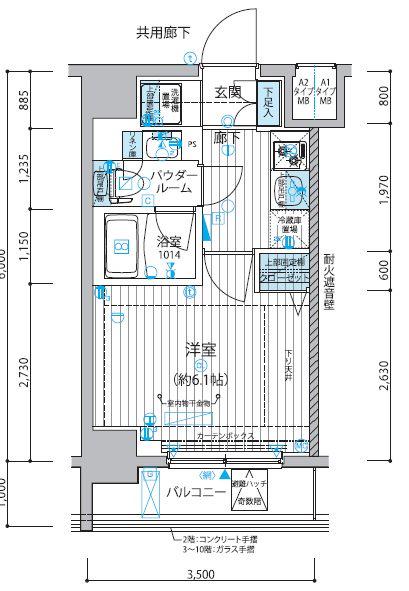 メインステージ戸越銀座 8階階 間取り