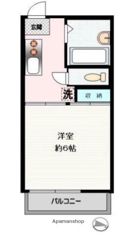 ライジングサンホームズ(1K/2階)の間取り写真