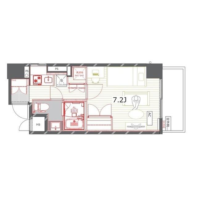 コスモリード大森(1K/2階)の間取り写真