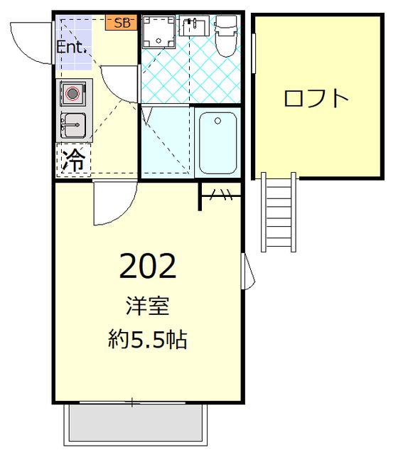 アビターレ杉田(1K/2階)の間取り写真