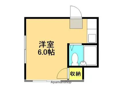 コーポ伸栄(ワンルーム/2階)の間取り写真