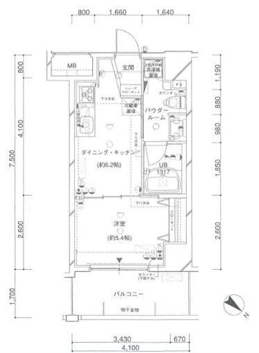 ライフレビュー横濱関内パークフロント 9階階 間取り