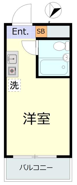 レジダンスイン目黒(ワンルーム/4階)の間取り写真