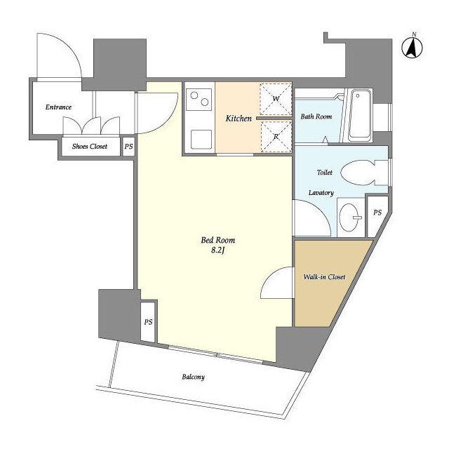 BPRレジデンス町田(ワンルーム/8階)の間取り写真