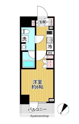 ベルグレード川崎AZ(1K/3階)の間取り写真