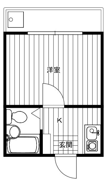 メゾンリー(1K/1階)の間取り写真
