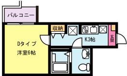 LAPUTA日の出(1K/3階)の間取り写真