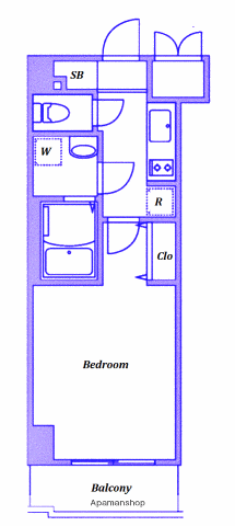 アークヒルズ横浜英町(1K/6階)の間取り写真