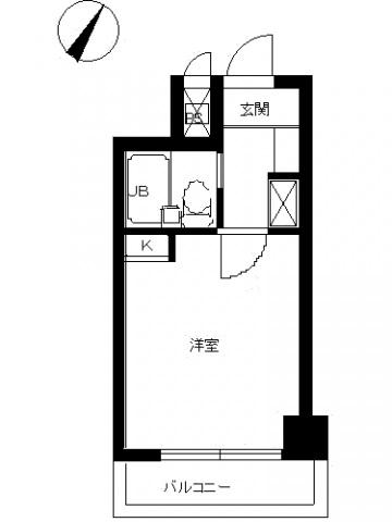 スカイコート横浜真金町(ワンルーム/8階)の間取り写真