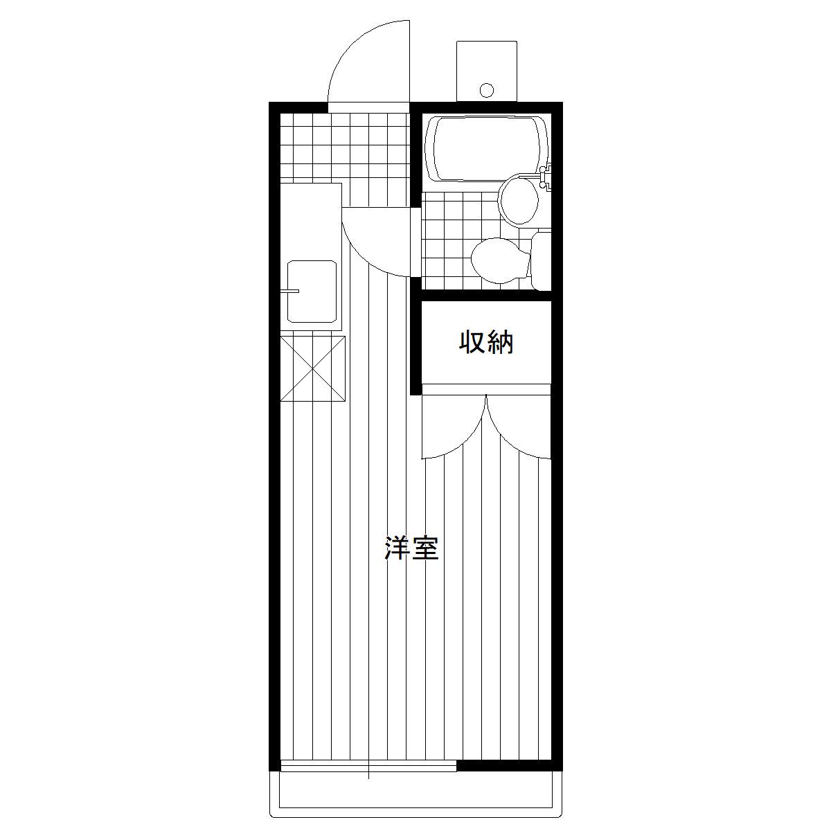 サンパレス1(ワンルーム/2階)の間取り写真