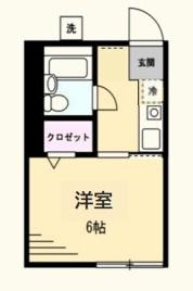 エルムハイツ追浜(1K/1階)の間取り写真