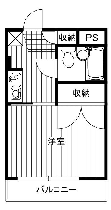 第3八弘ビル(1K/3階)の間取り写真