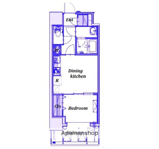 スプランディッド新横浜(1DK/9階)の間取り写真