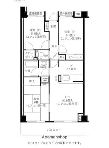 ディアパーク杉田南 1階階 間取り