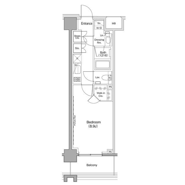 ヴェール・クレール大崎(1K/7階)の間取り写真