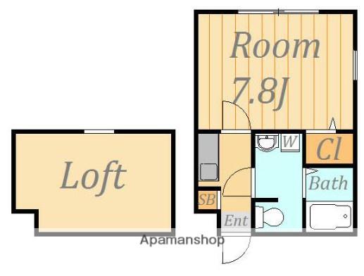 アヴニール(1K/1階)の間取り写真