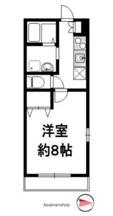 ラ・フルーヴ多摩川(1K/2階)の間取り写真