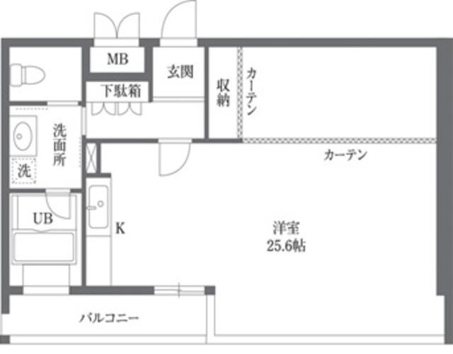 ライトウェル青戸(ワンルーム/9階)の間取り写真