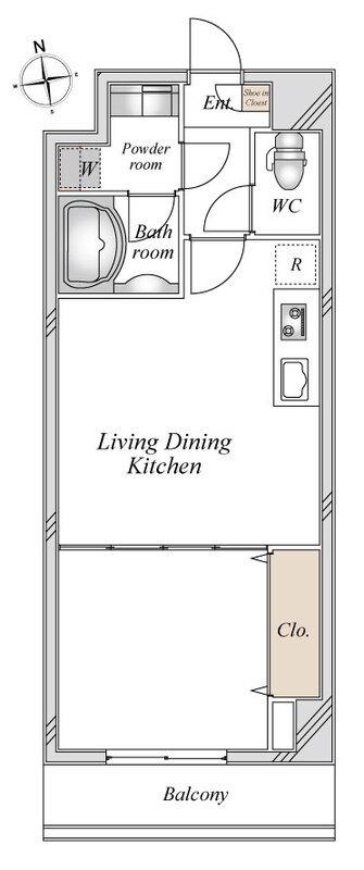 LOC S YOKOHAMA BAYSIDE(1LDK/5階)の間取り写真