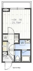 THE CLASS OOMORI RESIDENCE(1K/2階)の間取り写真