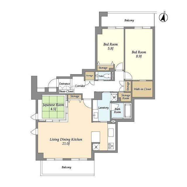 PATH宮前平(3LDK/4階)の間取り写真