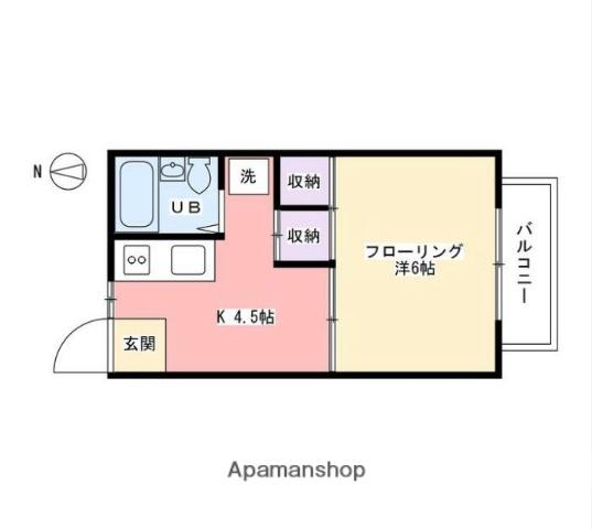 チュベローズ金沢(1K/1階)の間取り写真
