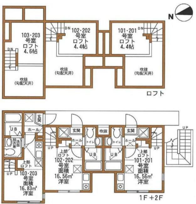 ハーミットクラブハウス長津田A棟 2階階 間取り