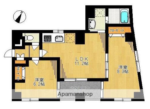 MILKY WAY鵠沼(2LDK/5階)の間取り写真