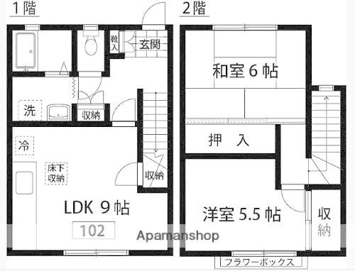 メンバーズタウン厚木Ｃ(2DK)の間取り写真