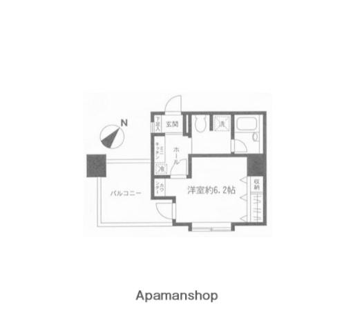 NSK2ND(1K/8階)の間取り写真