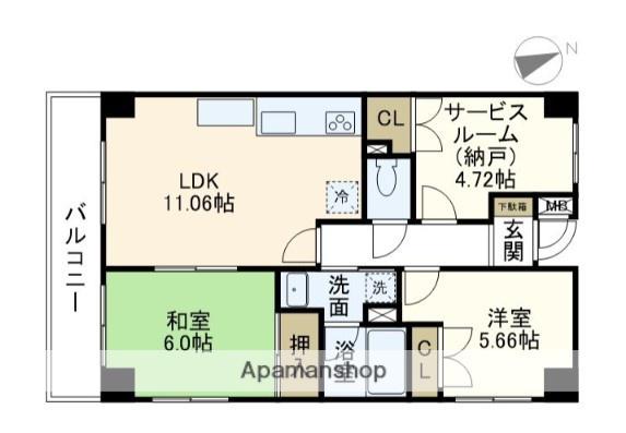 サニーヒル 弐番館(2SLDK/2階)の間取り写真