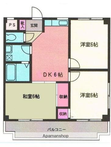 コートエクセレントA棟(3DK/3階)の間取り写真
