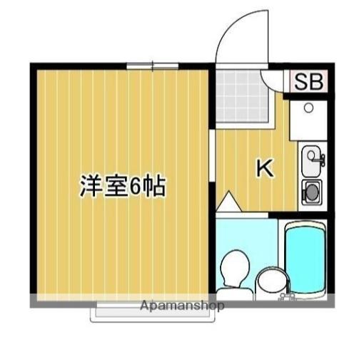 プレステージ下倉田Ⅱ(1K/1階)の間取り写真