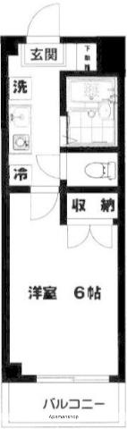 ヒルトップ湘南(1K/1階)の間取り写真