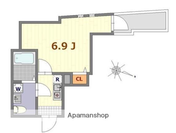 グリーンハイツ西横浜(1K/3階)の間取り写真