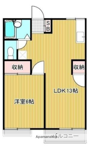 滝谷ハイツ(1LDK/1階)の間取り写真