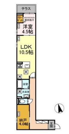 DPAINA中央(1LDK/1階)の間取り写真