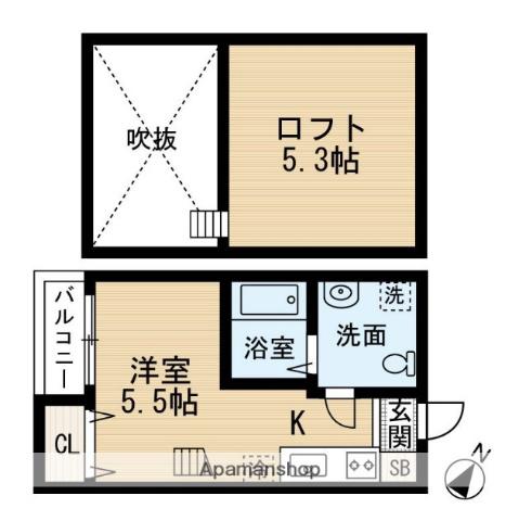 CAFE REST(ワンルーム/1階)の間取り写真