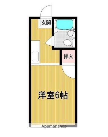 ベルハイツ(ワンルーム/2階)の間取り写真