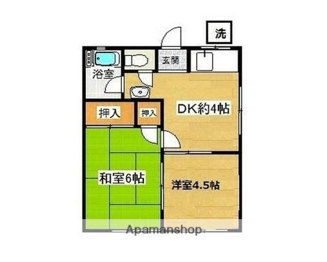 寿ハイツ(2K/2階)の間取り写真