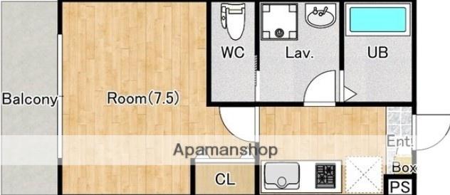 ジーメゾンゼフィール(1K/1階)の間取り写真