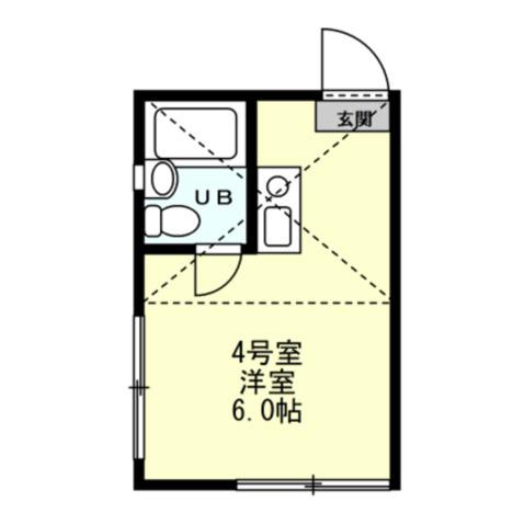 パンシオン読売ランド前A棟(ワンルーム/2階)の間取り写真